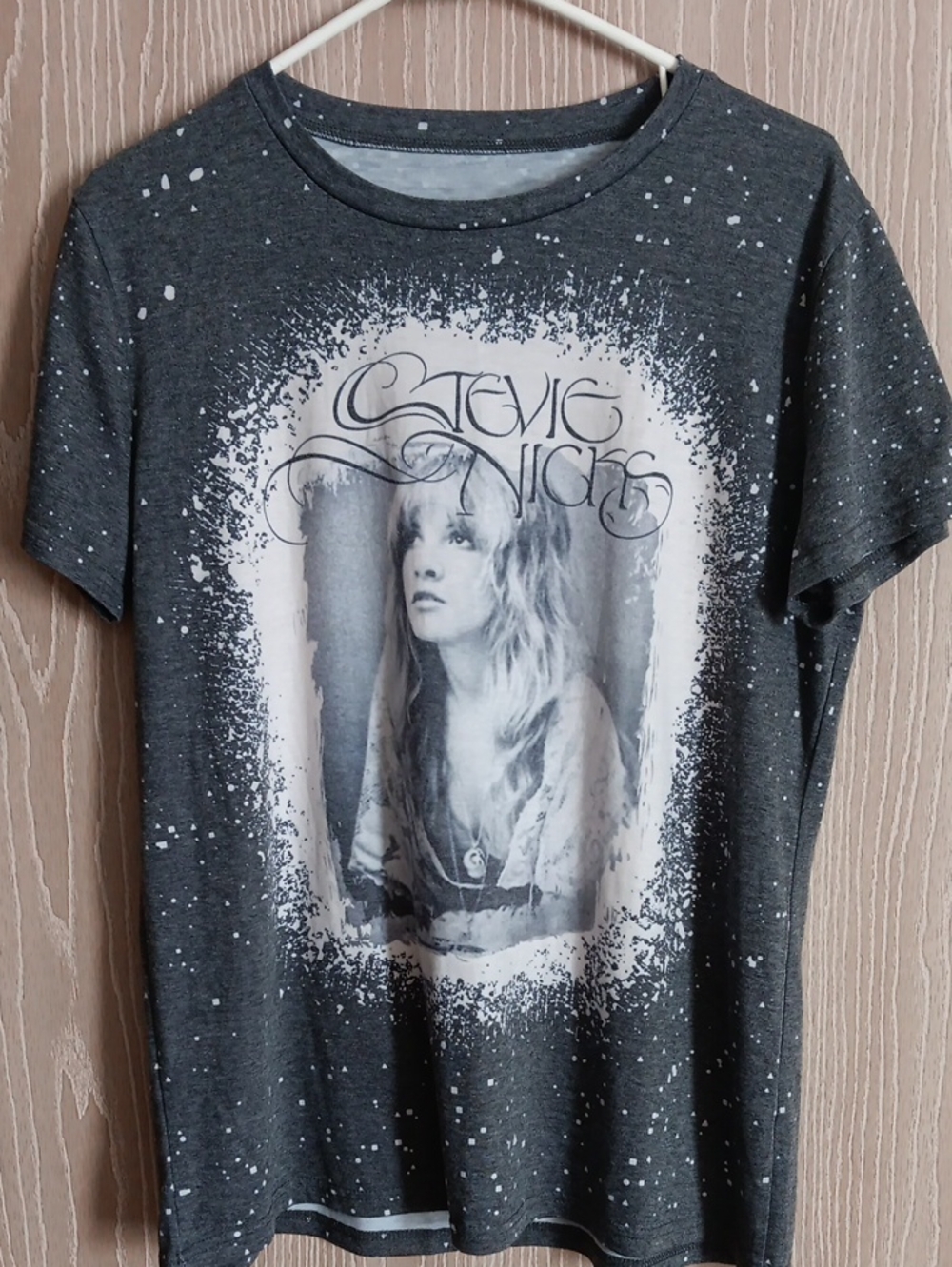 Stevie Nicks Graphic Speckled Charcoal Short Sleeve Tee